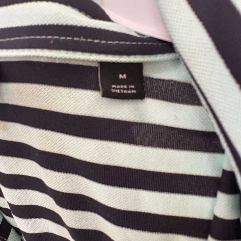 Dunning Golf Mint and Black Striped Polo Shirt - Picture 4 of 4